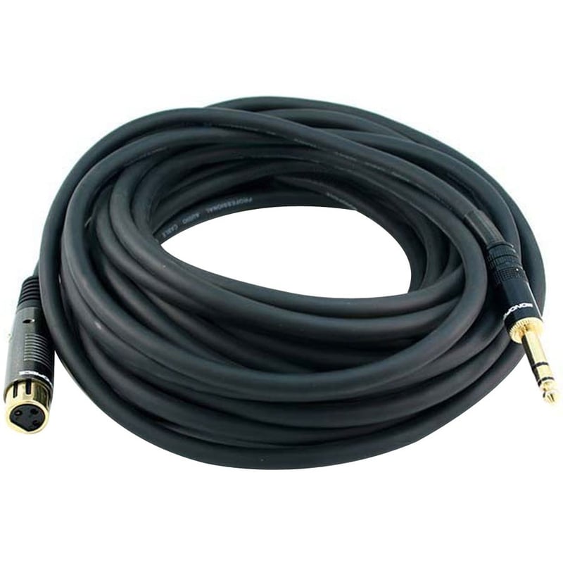 XLR F TO 1/4INCH TRS M CABLE 35FT - Thumbnail 1