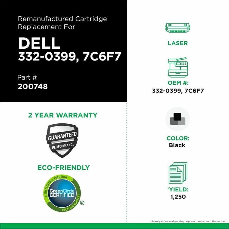 Clover Imaging Remanufactured Black Toner Cartridge for Dell C1660 - Thumbnail 3