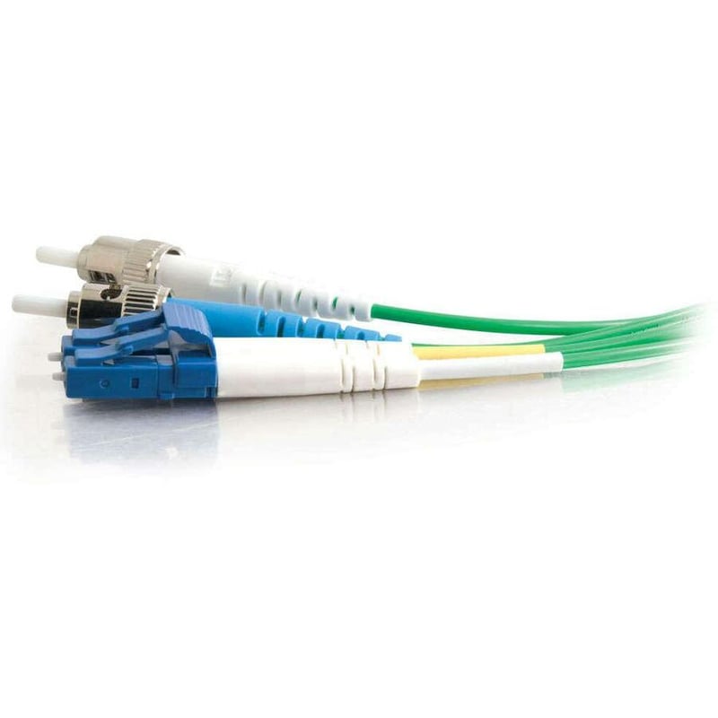 C2G-5m LC-ST 9/125 OS1 Duplex Singlemode Fiber Optic Cable (Plenum-Rated) - Green - Thumbnail 4