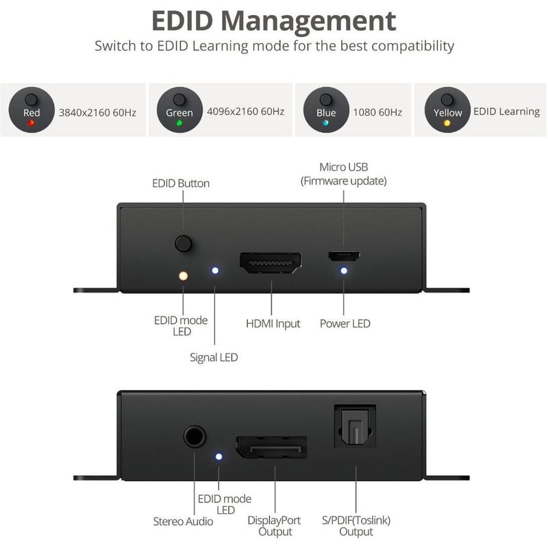 SIIG HDMI 2.0 to DisplayPort 1.2 Converter with Audio Extractor - Thumbnail 3