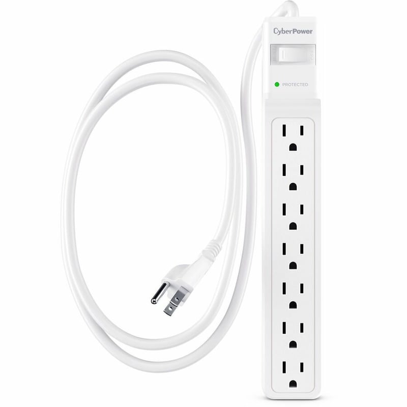 CYBERPOWER CSB706W SURGE 7OL 1500J 6 CORD WHITE - Thumbnail 3