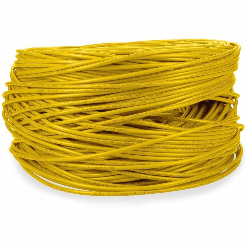 AddOn 1000ft Non-Terminated Yellow CAT 6 Plenum-Rated Bulk Cable TAA - Thumbnail 3