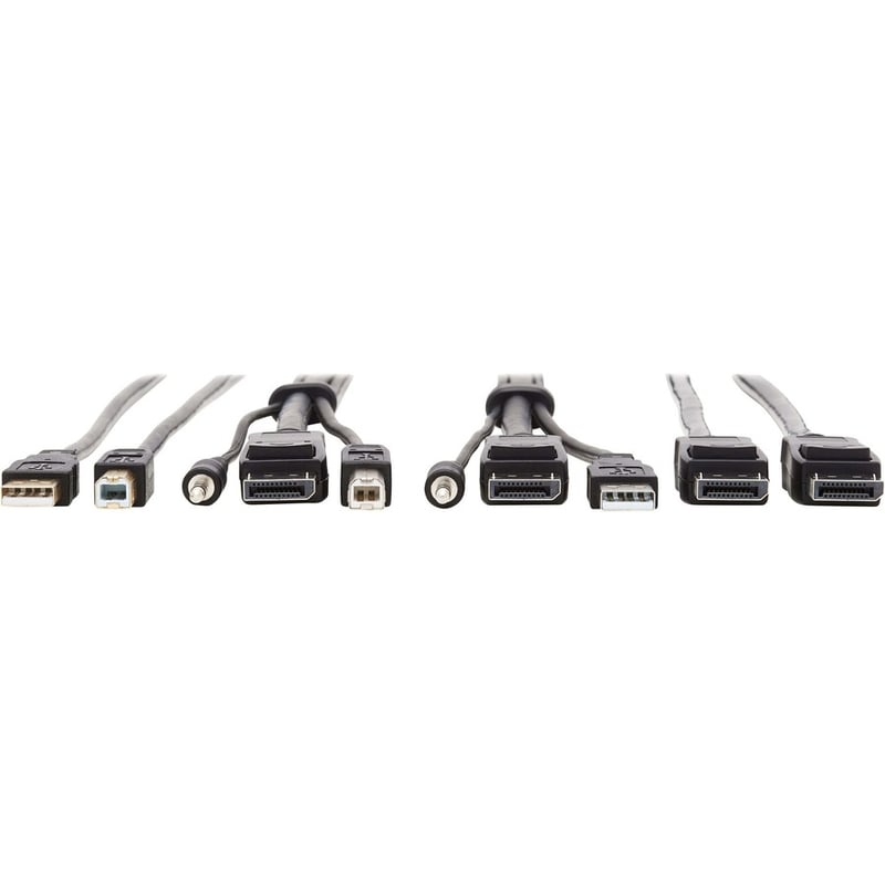 Tripp Lite by Eaton DisplayPort KVM Cable Kit - DP USB 3.5 mm Audio (3xM/3xM) + USB (M/M) + DP (M/M) 4K 6 ft. (1.83 m) Black - Thumbnail 3
