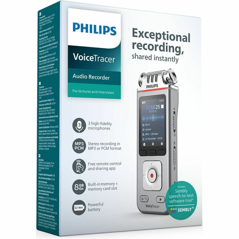 PHILIPS DVT4115 VOICE RECORDER SEMBLY AI TRANSCRIPTION - Thumbnail 2