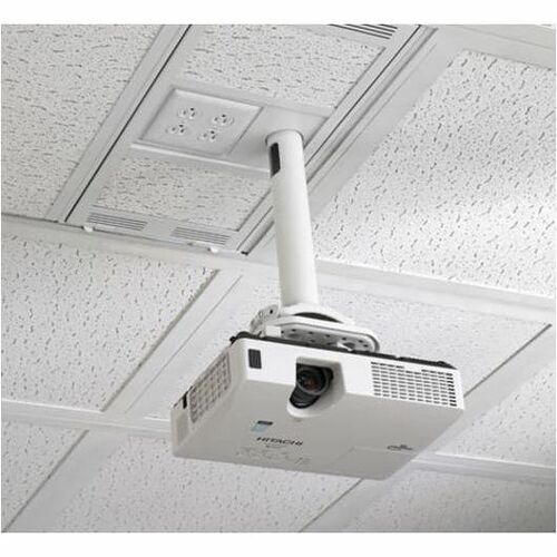 Chief 1' x 2' Above Suspended Ceiling Storage Box with Column Drop - For Projectors - White