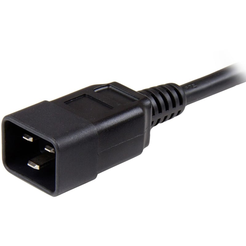 StarTech.com 6ft (1.8m) Heavy Duty Extension Cord, IEC C13 to IEC C20 Black Extension Cord, 15A 125V, 14AWG, Heavy Gauge Power Cable - Thumbnail 5