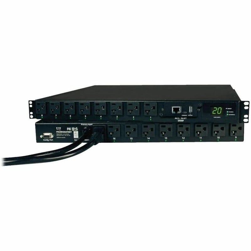 Tripp Lite by Eaton PDU 1.9kW Single-Phase Switched Automatic Transfer Switch PDU 2 120V L5-20P / 5-20P Inputs 16 5-15/20R Outputs 1U TAA - Thumbnail 2