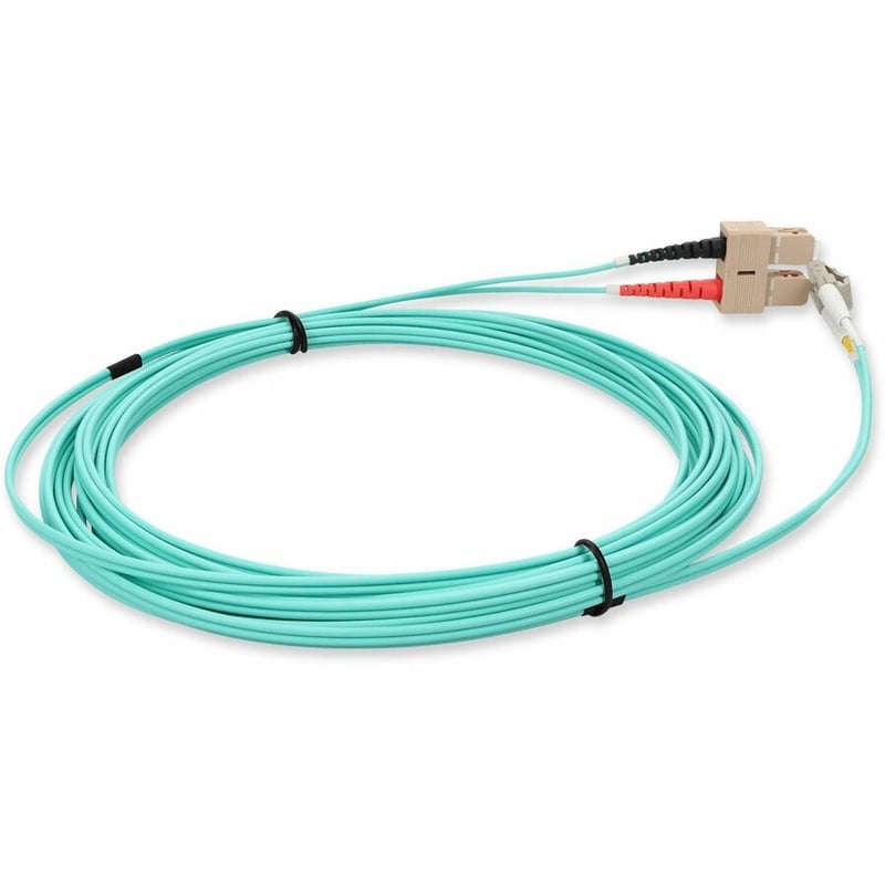 AddOn 2m SC to LC Aqua OM4 Duplex LSZH Fiber Patch Cable - Thumbnail 5