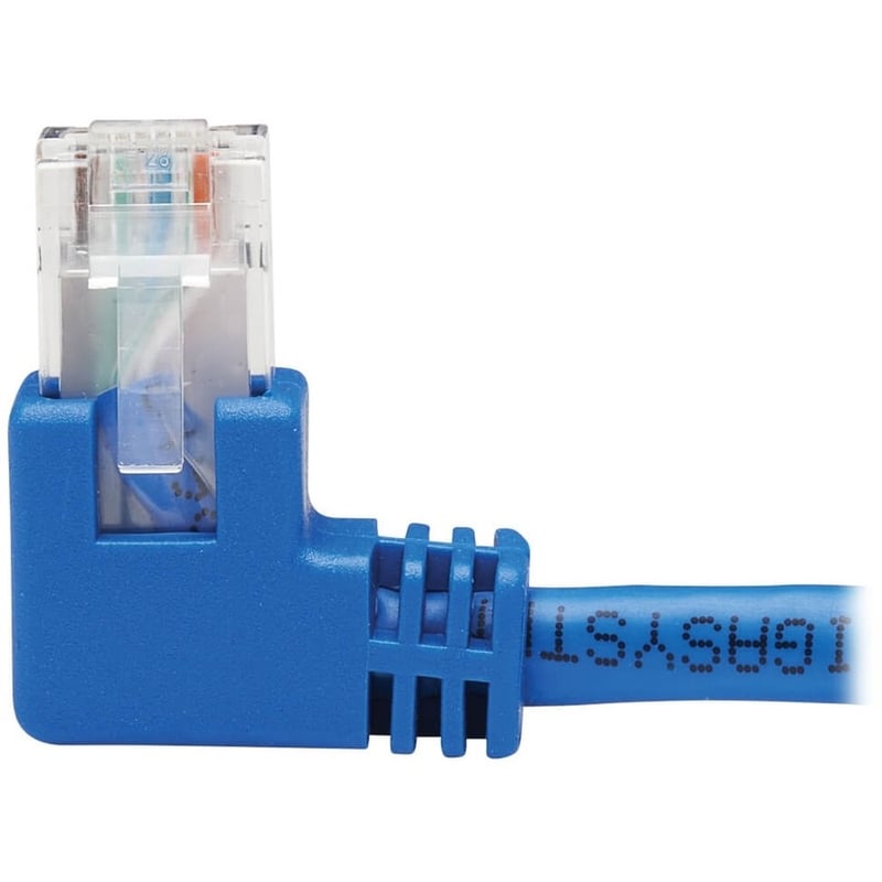 Eaton Tripp Lite Series Left-Angle Cat6 Gigabit Molded UTP Ethernet Cable (RJ45 Left-Angle M to RJ45 M), Blue, 15 ft. (4.57 m) - Thumbnail 3