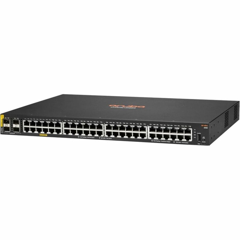 HPE 6100 48G Class4 PoE 4SFP+ 370W Switch - Thumbnail 2