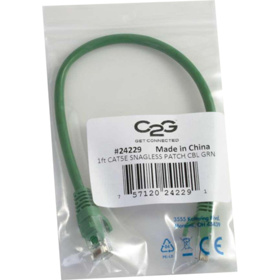 C2G-4ft Cat5e Snagless Unshielded (UTP) Network Patch Cable - Green - Thumbnail 5