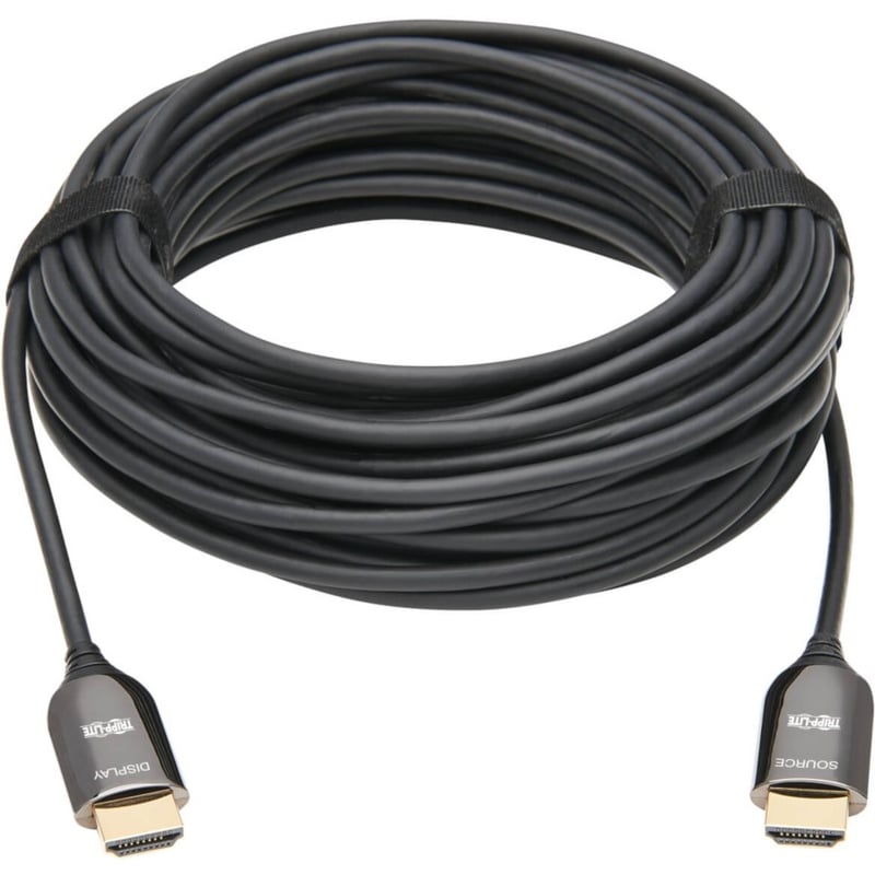 Tripp Lite by Eaton 8K HDMI Plenum-Rated Fiber Active Optical Cable (AOC) - 8K UHD @ 60 Hz HDR M/M Black 25 m (82 ft.) - Thumbnail 2