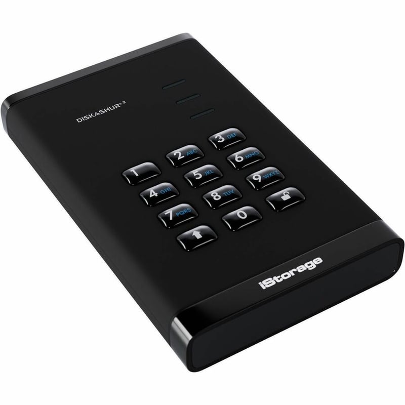 ISTORAGE DISKASHUR3 HDD-PIN-BLK 5TB HARDWARE ENCRYPTED HDD - Thumbnail 3