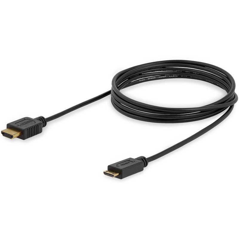 StarTech.com 6ft Mini HDMI to HDMI Cable with Ethernet, 4K 30Hz High Speed Slim Mini HDMI 1.4 (Type-C) Device to HDMI Adapter Cable/Cord - Thumbnail 4