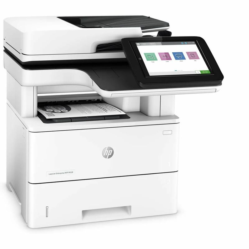 HP LaserJet M528 M528dn Laser Multifunction Printer-Monochrome-Copier/Scanner-43 ppm Mono Print-1200x1200 Print-Automatic Duplex Print-150000 Pages Monthly-650 sheets Input-Color Scanner-600 Optical Scan-Gigabit Ethernet - Thumbnail 5