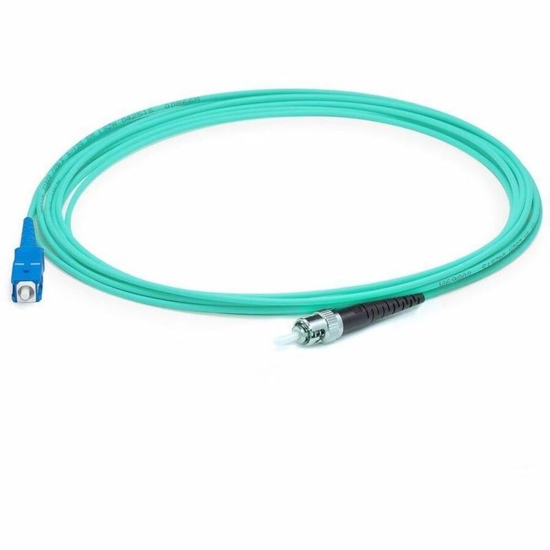 AddOn 2m ST to SC Aqua OM4 Simplex OFNR (Riser-Rated) Fiber Patch Cable