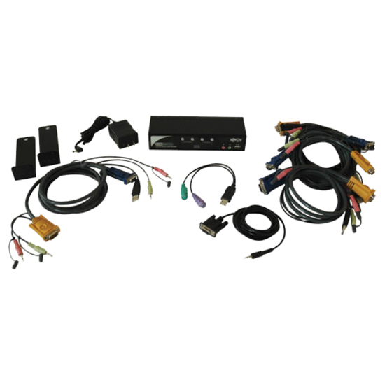 Tripp Lite by Eaton 4-Port Desktop KVM Switch Audio, 2-Port USB, On-Screen Display & Cables - Thumbnail 2