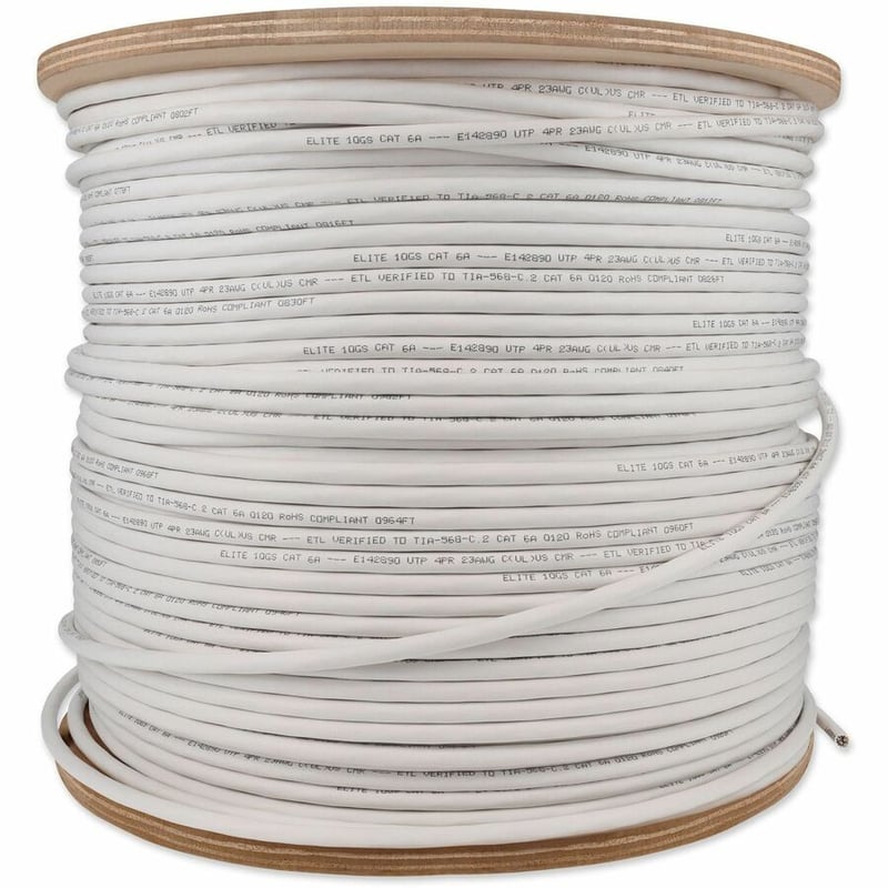 AddOn 500ft Non-Terminated White CAT 6A PVC Bulk Cable - Thumbnail 2