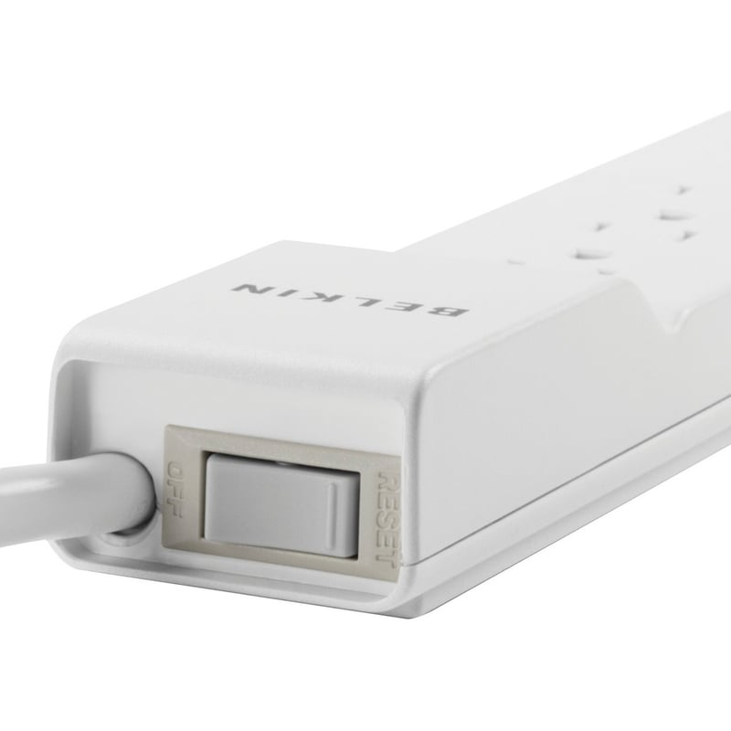 Belkin 6 Outlet Power Strip Surge Protector with 6ft Power Cord - 720 Joules - White - Thumbnail 2