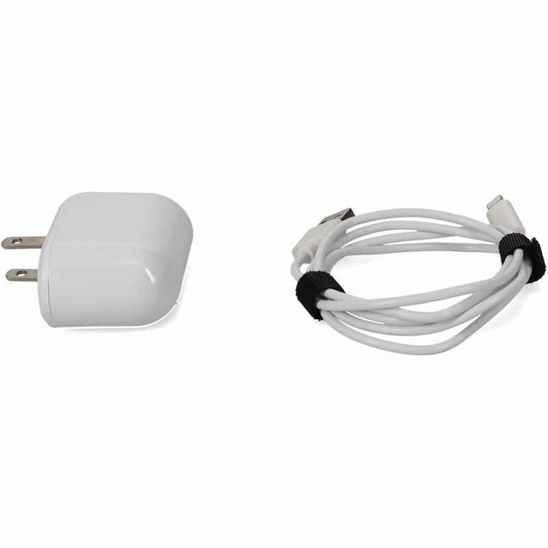 AddOn 1m USB A 2.0 Male to Lightning Male White Cable with 5V 2.4A Wall Plug - Thumbnail 4