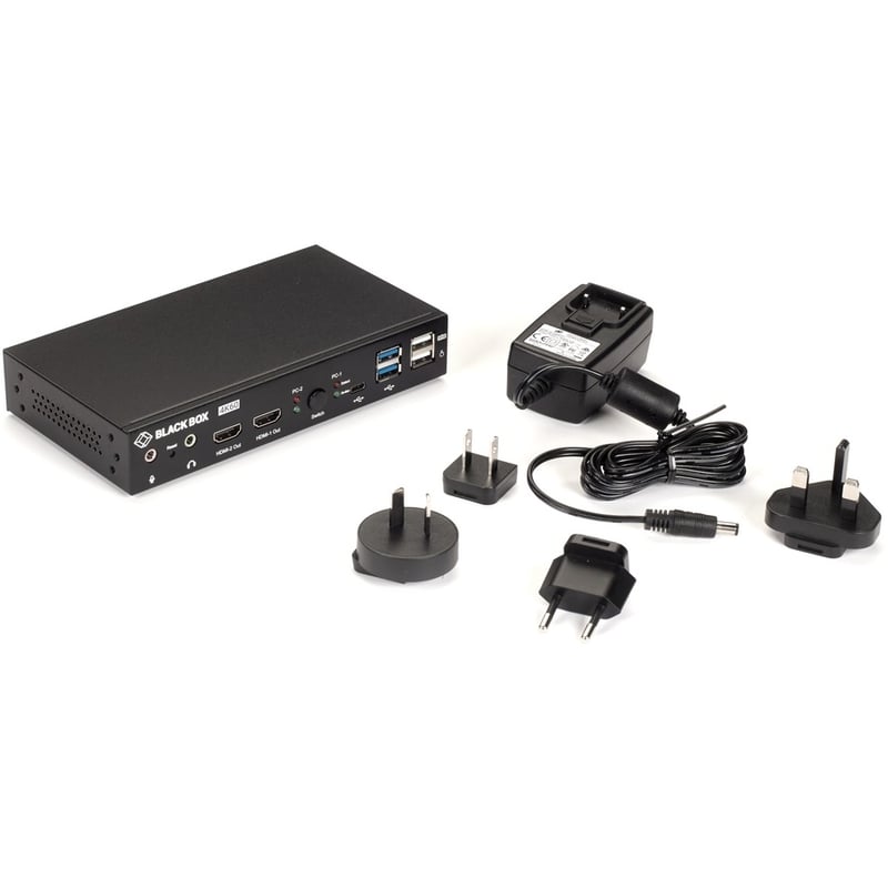 Black Box 2-Port 4K HDMI Dual-Head KVM Switch (with Audio Line In/Out and USB Hub) - Thumbnail 5