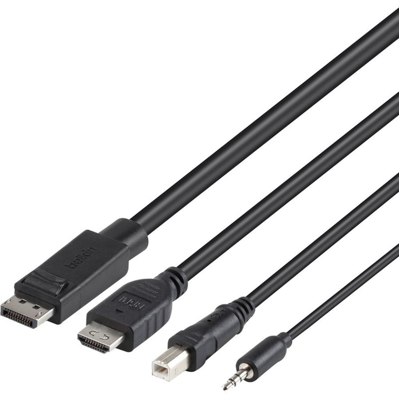 Belkin TAA Dual (1) HDMI-HDMI (1) DP-DP/USB/AU Cbl - Thumbnail 3
