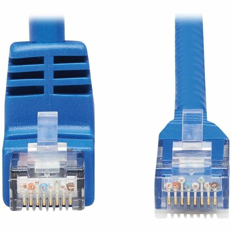 Tripp Lite by Eaton Down-Angle Cat6 Gigabit Molded UTP Ethernet Cable (RJ45 Right-Angle Down M to RJ45 M) Blue 15 ft. (4.57 m) - Thumbnail 3