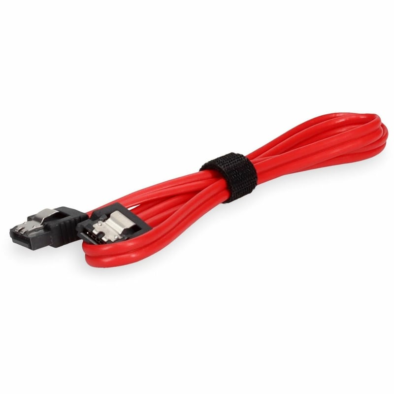 AddOn 5-Pack of 1.5ft SATA Flex Male to Male Red Serial Cables - Thumbnail 1