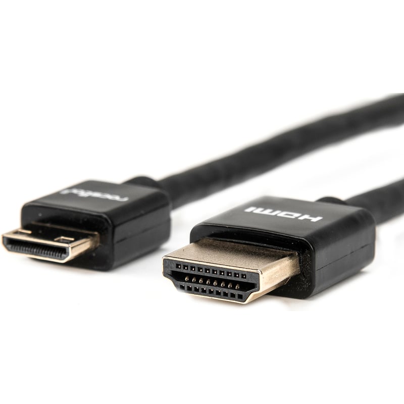Rocstor Premium 6ft Slim High-Speed HDMI Cable with Ethernet - HDMI to HDMI Mini M/M - HDMI for Audio/Video Device HDMI M/M High Speed Flat Cable - Thumbnail 2