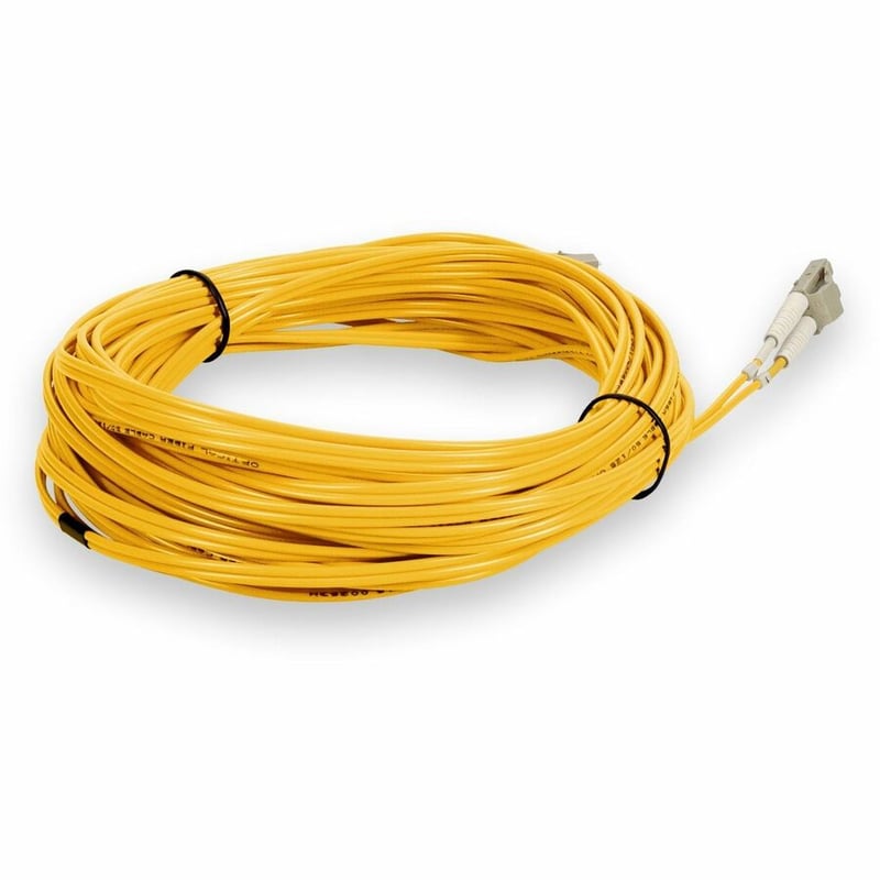 AddOn 15m LC to LC Yellow OM4 Duplex OFNR (Riser-Rated) TAA Fiber Patch Cable - Thumbnail 5