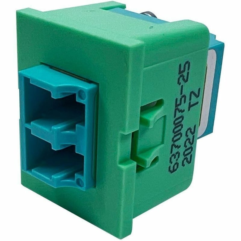 Ortronics TracJack Module, 1-LC Duplex, OM3/4, Aqua adapter, Light Green Housing - Thumbnail 1