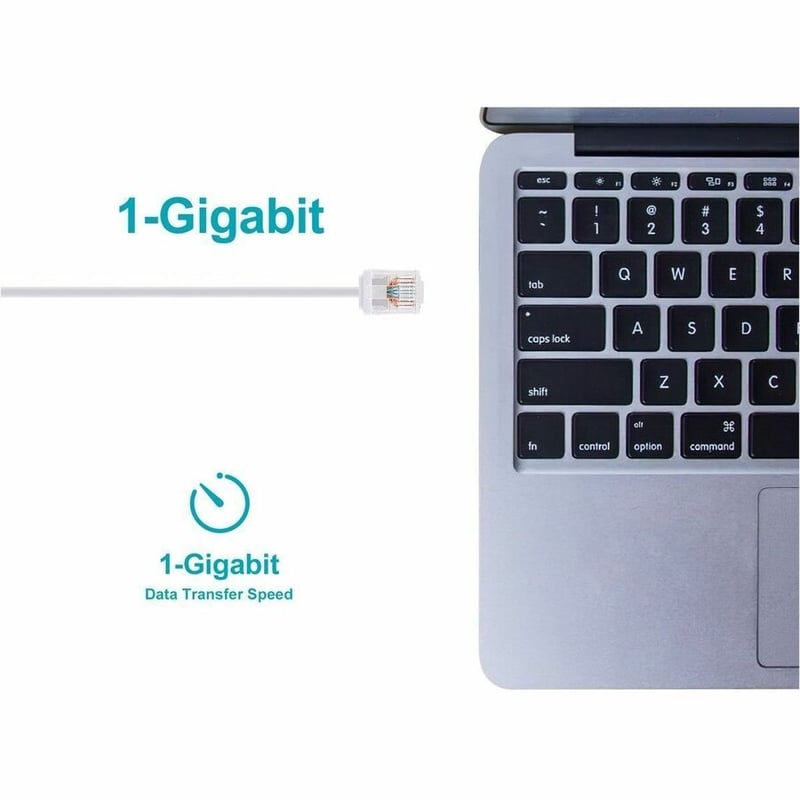 SLIMRUN CAT6 ETHERNET PATCH CABLE 1FT WH - Thumbnail 5