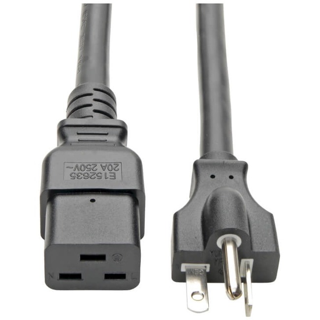 Eaton Tripp Lite Series Power Cord, C19 to NEMA 5-20P - Heavy-Duty, 20A, 125V, 12 AWG, 10 ft. (3.05 m), Black - Thumbnail 1