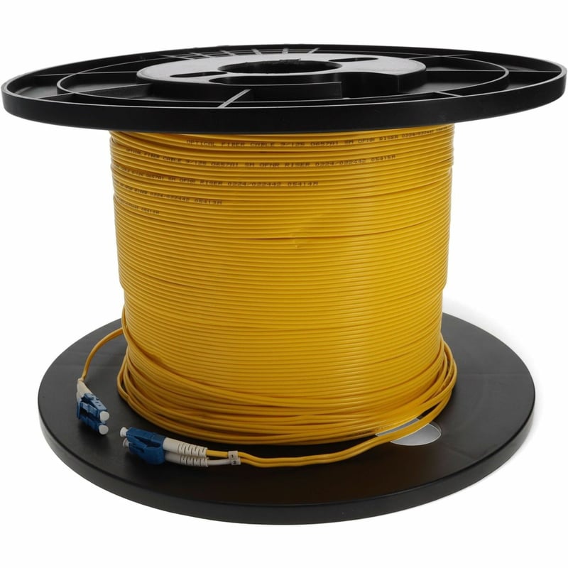 AddOn 77m LC to LC Yellow OS2 Duplex OFNR (Riser-Rated) SMF Fiber Patch Cable - Thumbnail 1