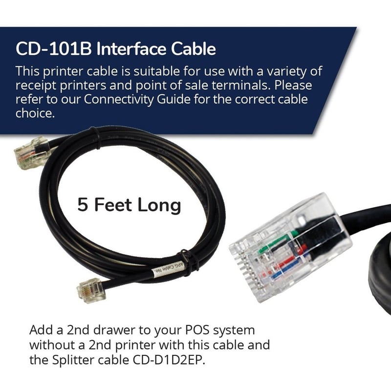 apg Printer Interface Cable | CD-101B Cable for Cash Drawer to Printer| 1 x RJ-12 Male - 1 x RJ-45 Male | Connects to EPSON and Star Printers - Thumbnail 3