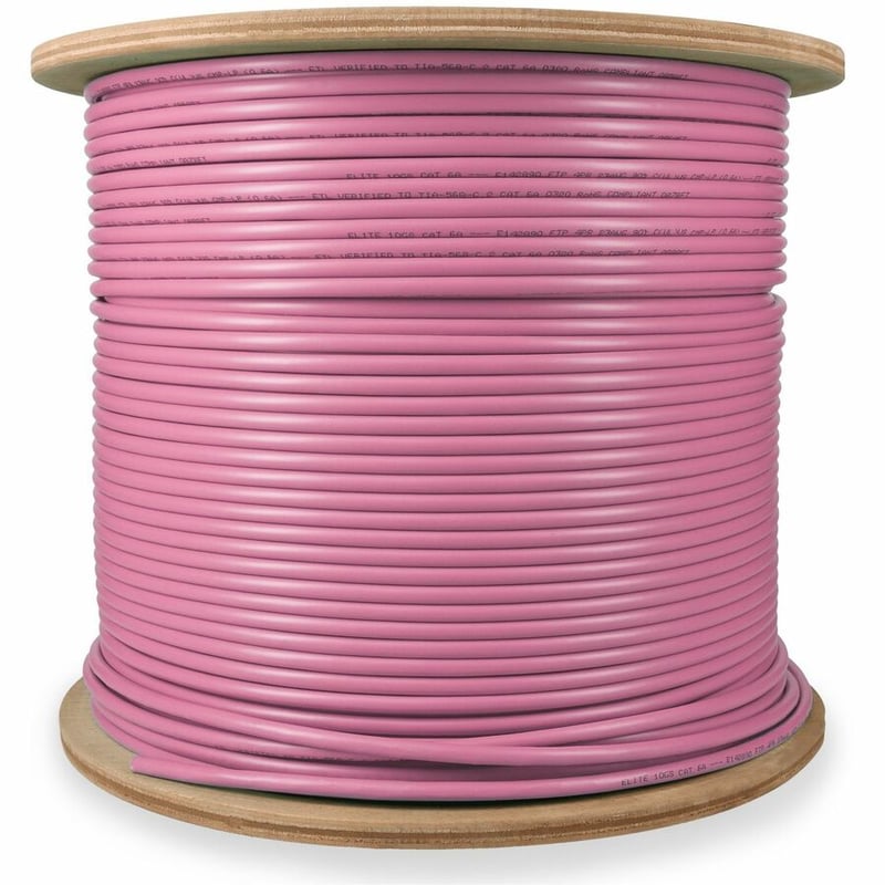 AddOn 1000ft Non-Terminated Pink CAT 6A Shielded Plenum-Rated Bulk Cable - Thumbnail 3