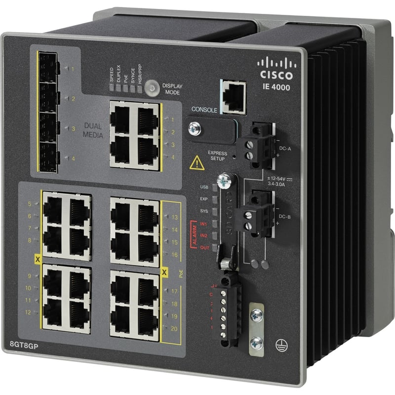 Cisco IE-4000-8GT8GP4G-E Industrial Ethernet Switch - Thumbnail 1