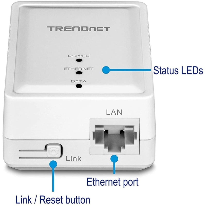 TRENDnet Powerline 500 AV Nano Adapter Kit, Includes 2 x TPL-406E Adapters, Cross Compatible With Powerline 600-500-200, Windows 10, 8.1, 8, 7, Vista, XP, Plug & Play Install, White, TPL-406E2K - Thumbnail 5