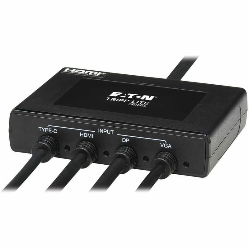 Tripp Lite by Eaton 4-Port Presentation Adapter 4K 60 Hz (4:4:4) HDMI DP USB-C and 1080p VGA to HDMI Built-In Cables - Thumbnail 4