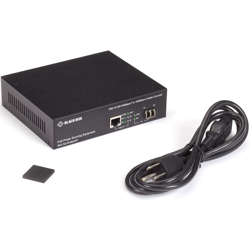 Black Box 10/100/1000B-T PoE PSE To 1000B-X Media Converter - Thumbnail 5