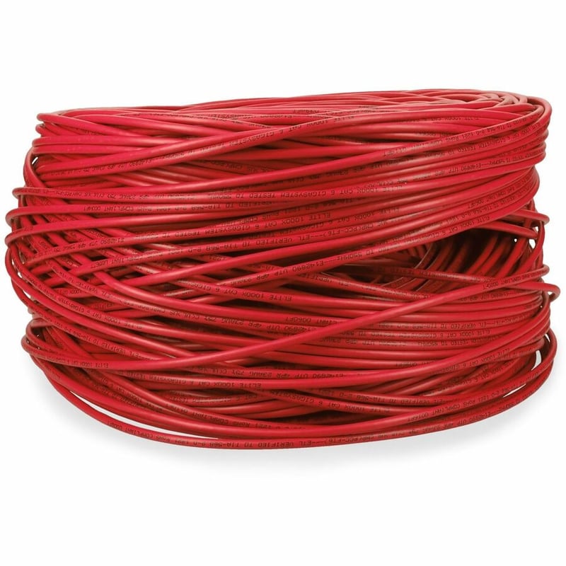 AddOn 1000ft Non-Terminated Red CAT 6 Plenum-Rated Bulk Cable - Thumbnail 3