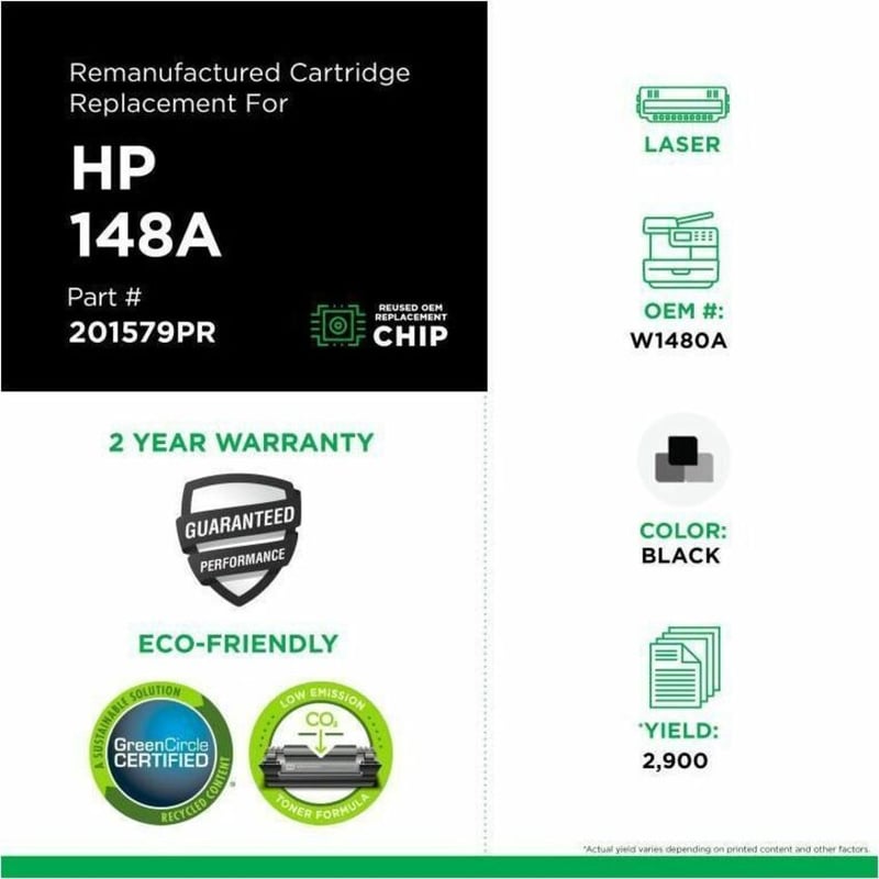 Clover Imaging Remanufactured Toner Cartridge (Reused OEM Chip) for HP 148A (W1480A) - Thumbnail 3