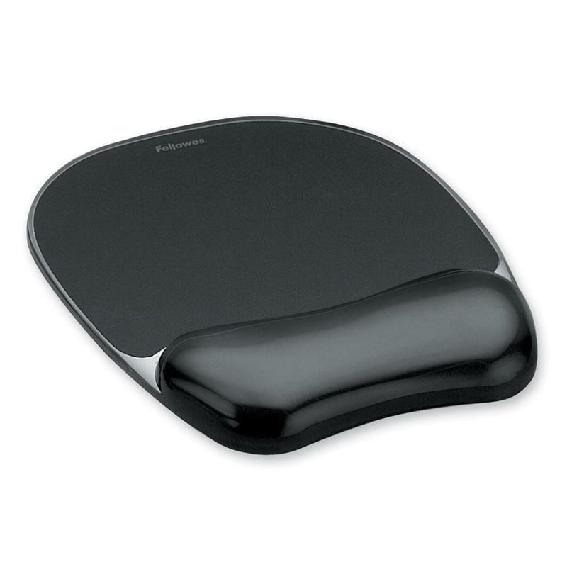 Fellowes Crystals Gel Mousepad Wrist Support Black - Thumbnail 1