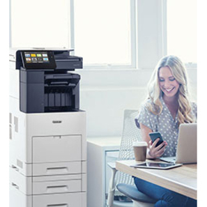 Xerox VersaLink B605/XM LED Multifunction Printer-Monochrome-Copier/Fax/Scanner-58 ppm Mono Print-1200x1200 Print-Automatic Duplex Print-250000 Pages Monthly-700 sheets Input-Color Scanner-600 Optical Scan-Monochrome Fax-Gigabit E - Thumbnail 3