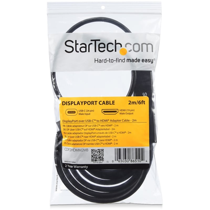 StarTech.com USB C to HDMI Cable - 3 ft / 1m - USB-C to HDMI 4K 60Hz - USB Type C to HDMI - Computer Monitor Cable - Thumbnail 5