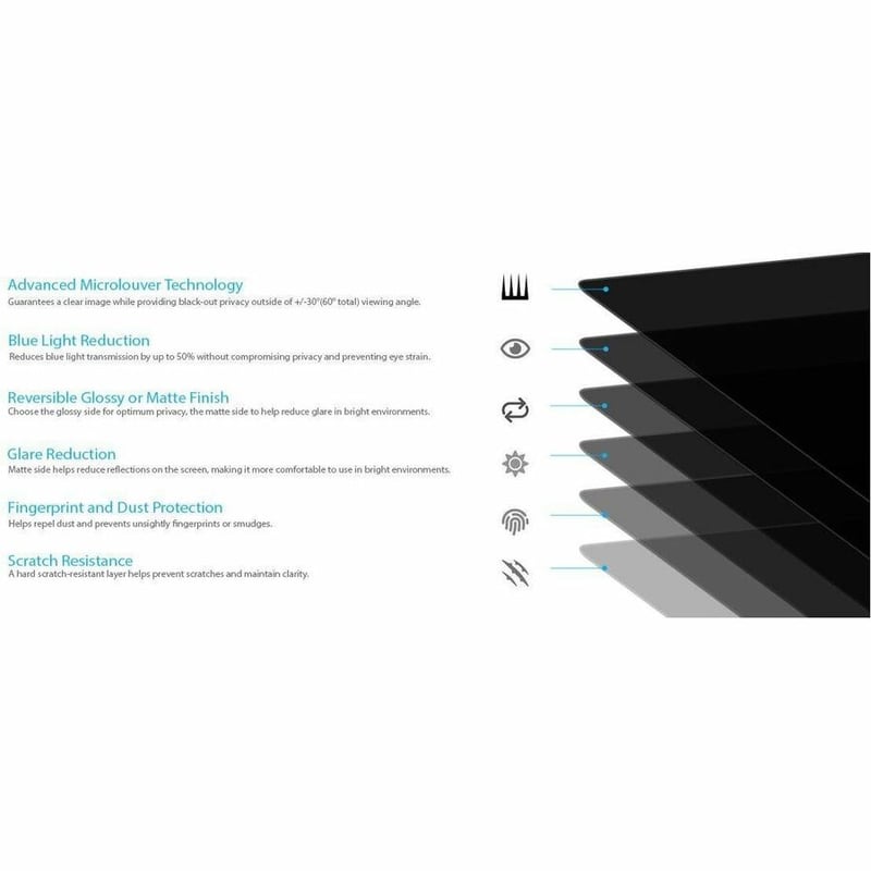 V7 15.6" Privacy Filter for Notebook - 16:9 Aspect Ratio Glossy