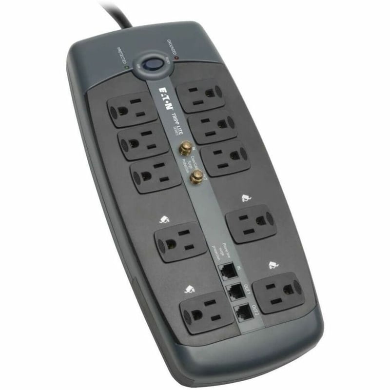 Tripp Lite by Eaton Protect It! 10-Outlet Surge Protector 8 ft. (2.43 m) Cord 3345 Joules Tel/Modem/Coaxial Protection - Thumbnail 1