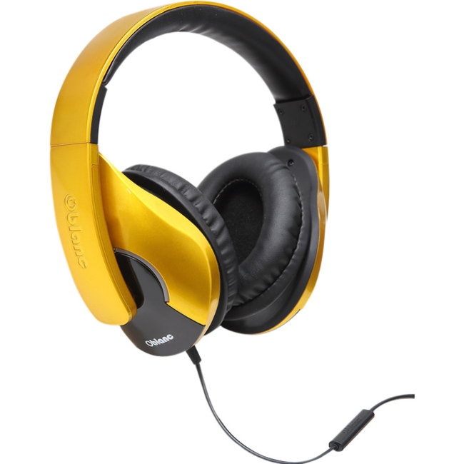SYBA Multimedia Oblanc SHELL200 Saffron Yellow Stereo Headphone W/in-line Microphone - Thumbnail 1