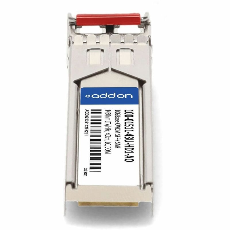 AddOn Calix® 100-01511-43U-HD1 Compatible TAA 10GBase-CWDM HD1 SFP+ Transceiver (SMF, 1430nm LTx/HRx, 40km, LC, DOM) - Thumbnail 4