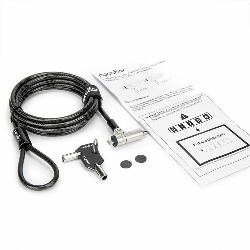 Rocstor N19 Security Cable Lock For Nano-Shaped Slots - Master Key - TAA - Thumbnail 2